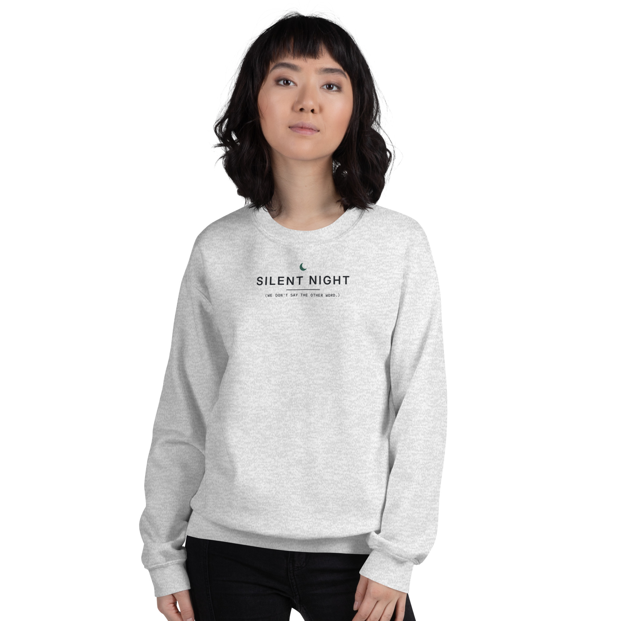 Ash Silent Night sweatshirt, on model