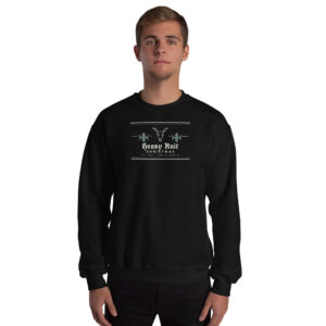 Black Heavy Knit Christmas sweatshirt, front on model