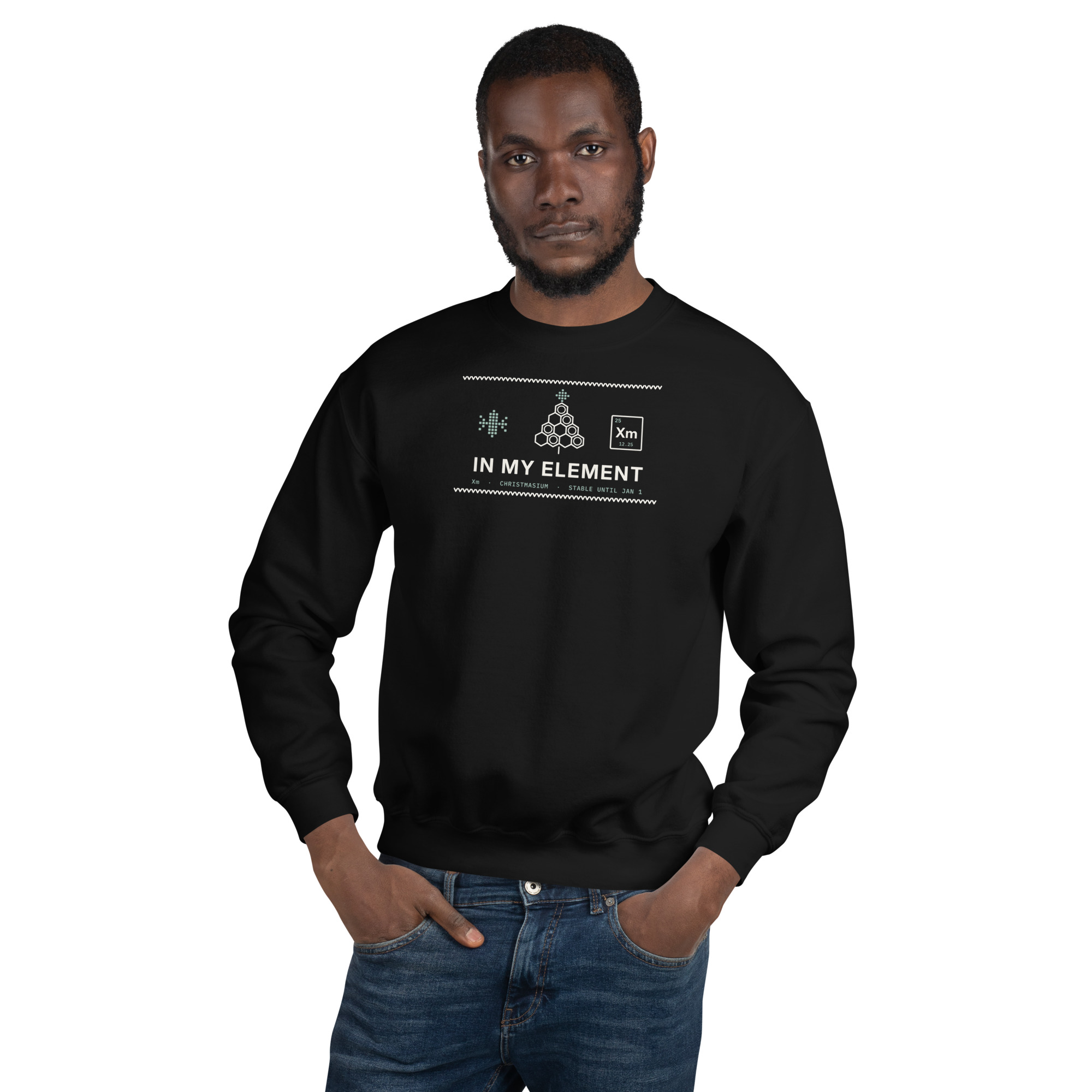 Black In My Element sweatshirt, on model