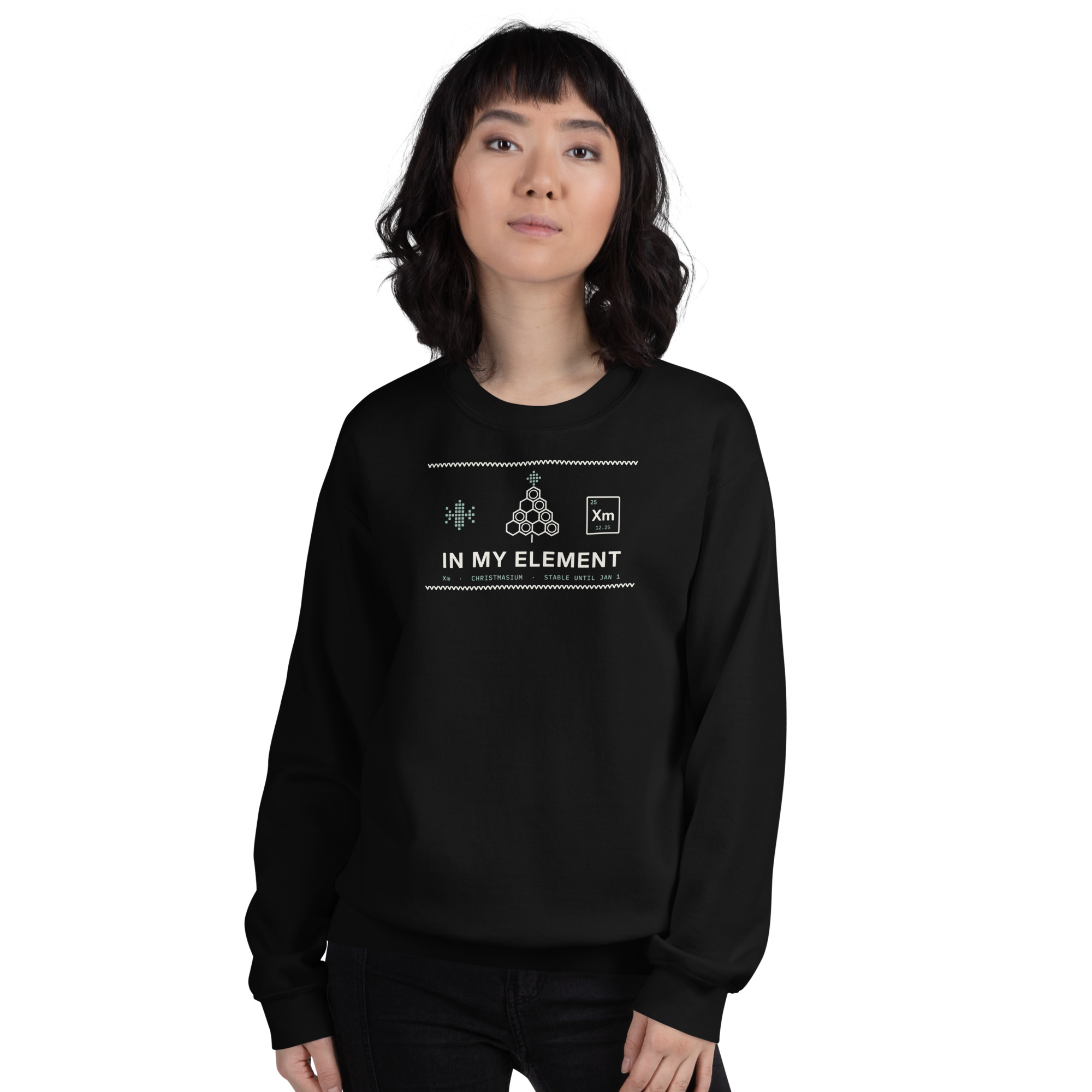 Black In My Element sweatshirt, on model