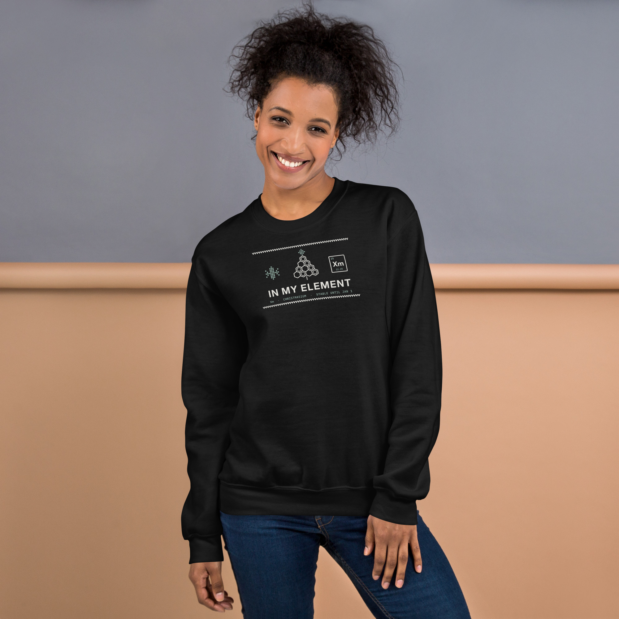 Black In My Element sweatshirt, on model